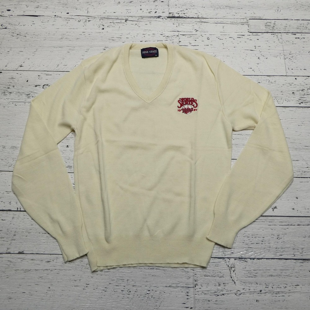 Vintage Minnesota Twins Sweater Womens Medium 1987 World Series Pullover USA 80s